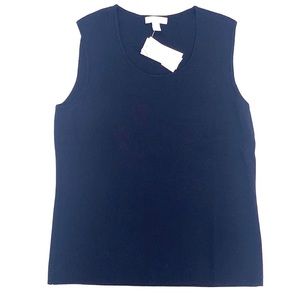 Charter Club Navy Blue Crew Neck Sleeveless Shell Sweater